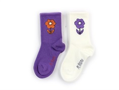 Mini Rodini socks multi purple spaceflower (2-pack)